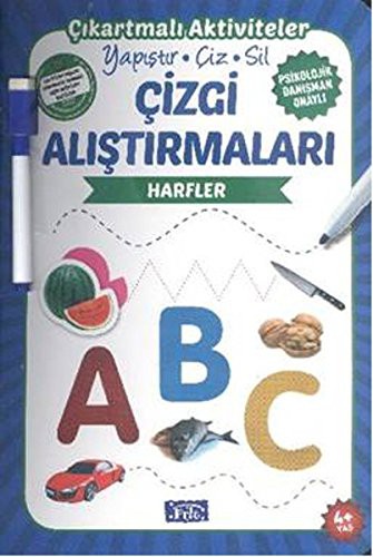 Çizgi Alıştırmaları - Harfler; Yapıştır - Çiz - Sil