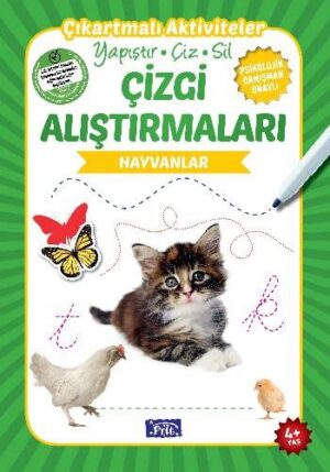 Çizgi Alıştırmaları - Hayvanlar; Yapıştır - Çiz - Sil