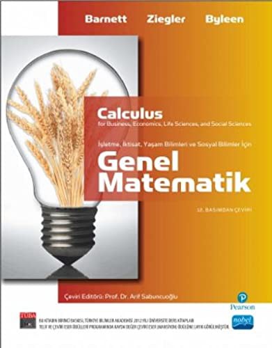 Calculus Genel Matematik; İşletme, İktisat, Yaşam Ve Sosyal Bilimler İçin