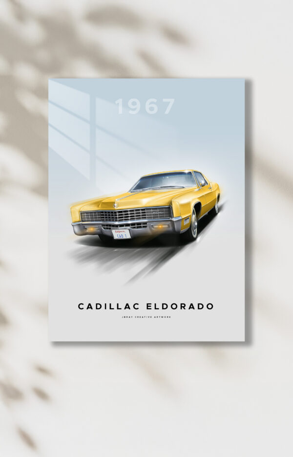 1967 Cadillac Eldorado Retro Metal Poster Tablo