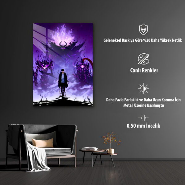 Solo Leveling Temalı HD Metal Tablo Poster