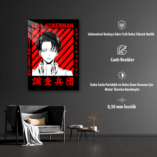 AoT Levi Ackerman Temalı HD Metal Tablo Poster