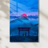 Ghost of Tsushima HD Metal Poster – Japon Torii Kapısı Gün Batımı Manzara