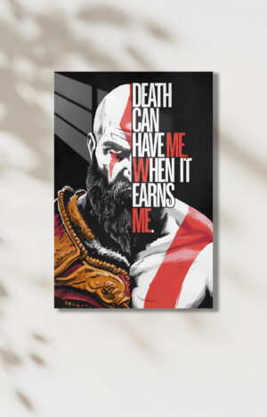 GoW Kratos Temalı HD Metal Poster