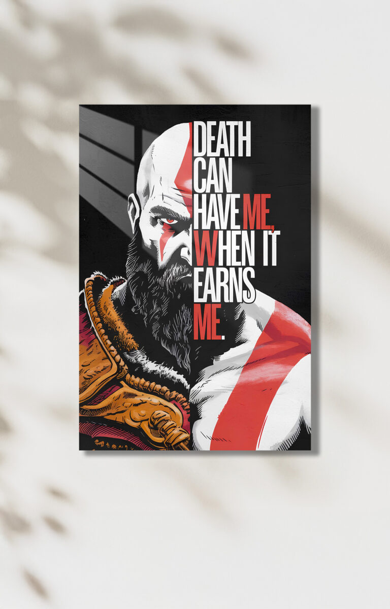 GoW Kratos Temalı HD Metal Poster