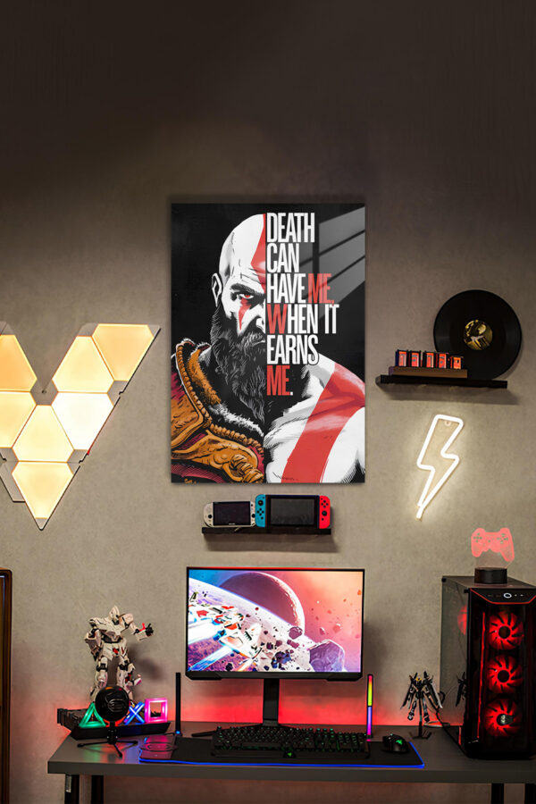 GoW Kratos Temalı HD Metal Poster