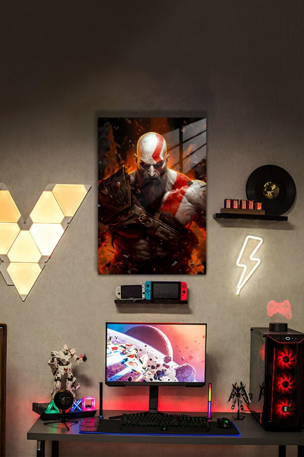 GoW Kratos Temalı HD Metal Tablo Poster