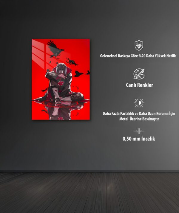 Itachi Uchiha Karga Temalı Anime HD Metal Poster