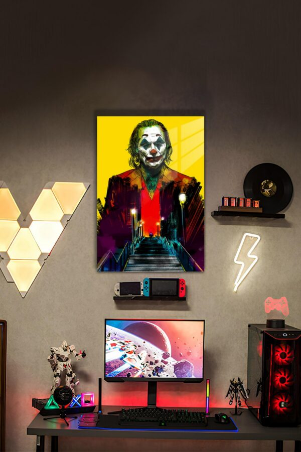 Joker Temalı Renkli HD Metal Tablo Poster