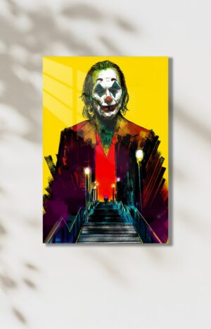 Joker Temalı Renkli HD Metal Tablo Poster