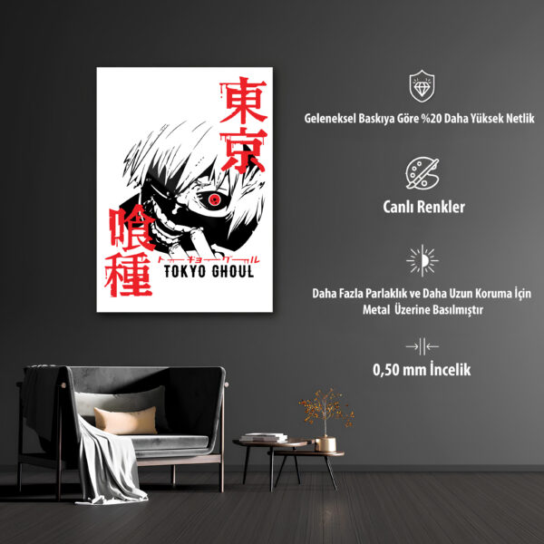 Tokyo Ghoul Ken Kaneki Temalı HD Metal Tablo Poster