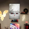 Japon Stil Cyberpunk Araba Posteri - GT3 RS Temalı HD Metal Tablo Poster