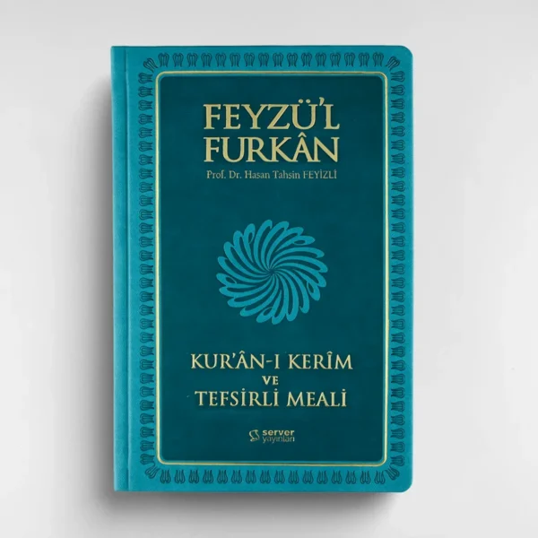 buyuk-ciltli-turkuaz-on Feyzü'l Furkan Kur'ân-ı Kerîm ve Tefsirli Meali (Büyük Boy - Mushaf ve Meal - Ciltli) - Turkuaz
