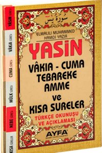 Üçlü Yasin (Ayfa-38, Fihristli, Cep Boy, Türkçeli); Vakıa - Cuma Tebareke Amme ve Kısa Sureler