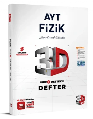 3D Yayınları AYT Fizik Video Destekli Defter