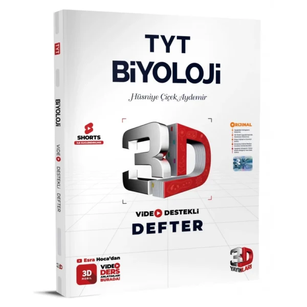 3D Yayınları TYT Biyoloji Video Destekli Defter